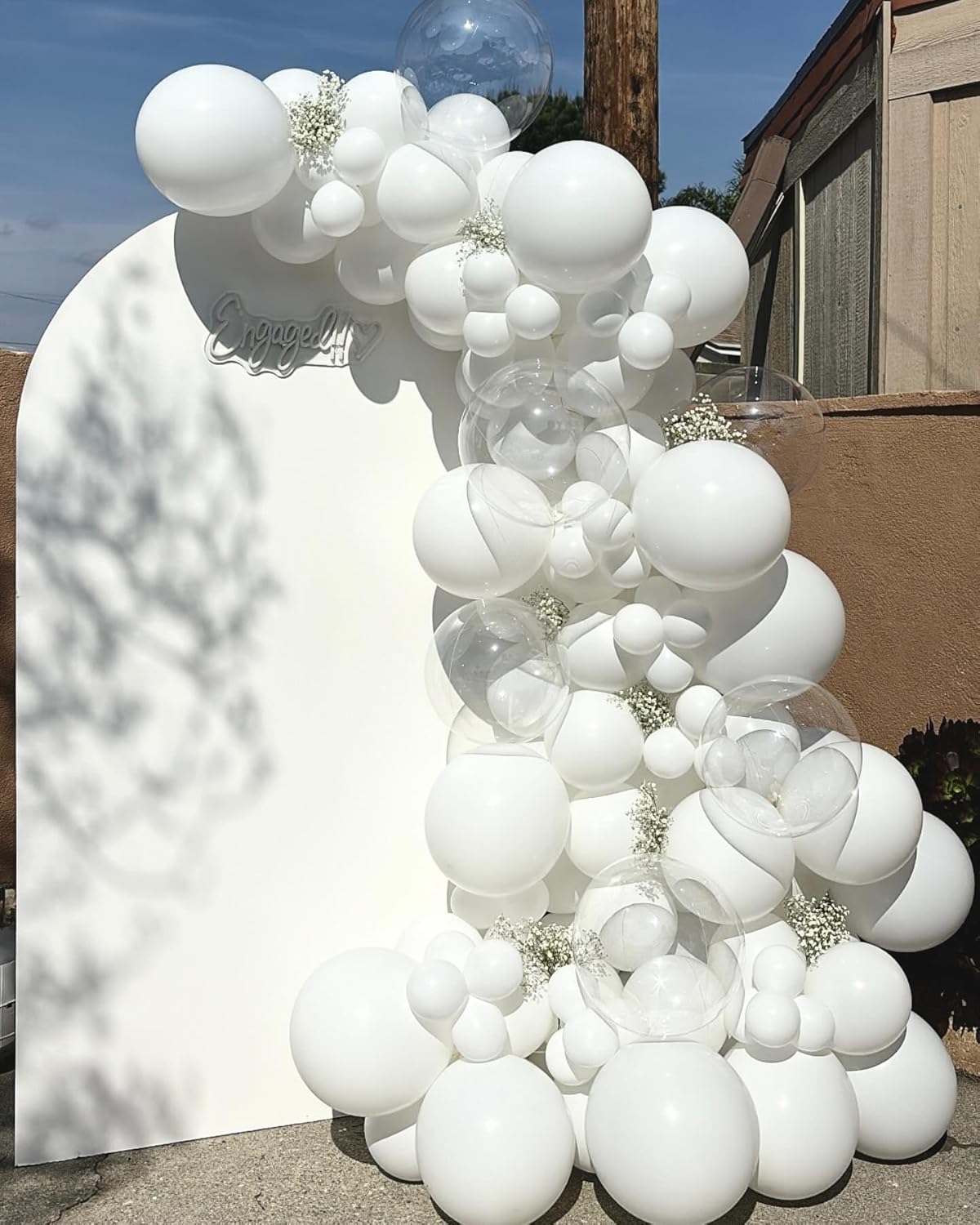 White Latex Balloons - 55-Pack 12-Inch Balloons with Ribbon for Birthday, Graduation & Wedding Decor