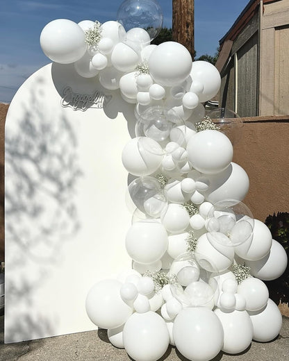 White Latex Balloons - 55-Pack 12-Inch Balloons with Ribbon for Birthday, Graduation & Wedding Decor