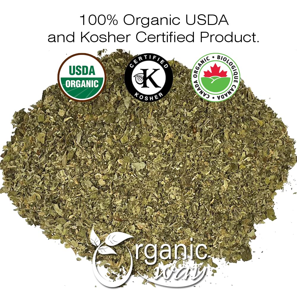 Organic Way Lungwort Dried Leaves (Pulmonaria Officinalis) Cut & Sifted - Herbal Tea | Organic & Kosher Certified | Raw, Vegan, Non GMO & Gluten Free | USDA Certified | Origin - Albania (2 Ounce)