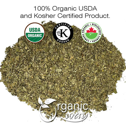 Organic Way Lungwort Dried Leaves (Pulmonaria Officinalis) Cut & Sifted - Herbal Tea | Organic & Kosher Certified | Raw, Vegan, Non GMO & Gluten Free | USDA Certified | Origin - Albania (2 Ounce)