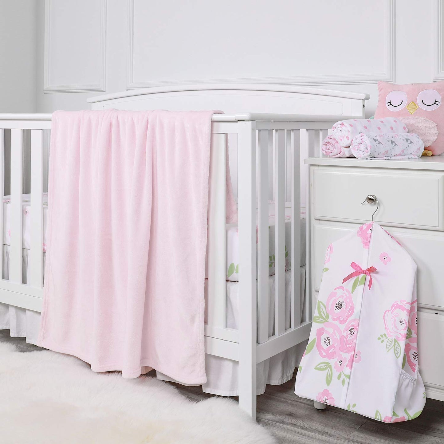TILLYOU Toddler Flannel Blanket - Cozy Pink Baby Blanket for Crib & Stroller | 40x50 Inches