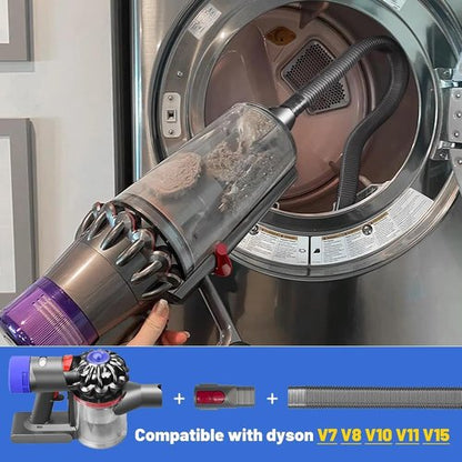 Dyson Dryer Vent Cleaner Kit - Lint Brush & Hard Bristle Crevice Tool for V15, V12, V11, V10, V8, V7
