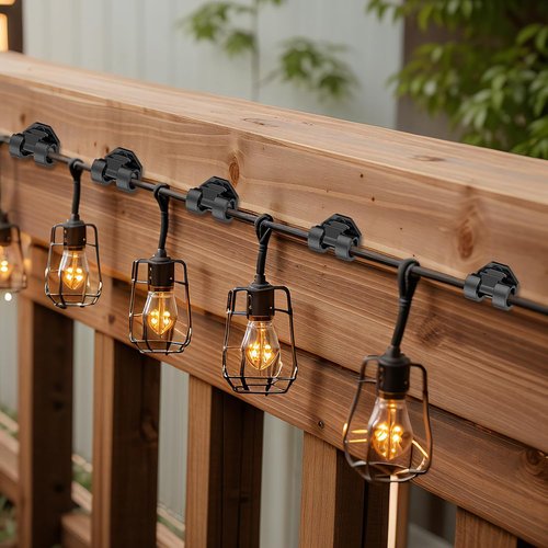 Lewufe Outdoor String Light Clips - Weatherproof Hooks for Hanging Christmas & Fairy Lights | 20 Pack, Black