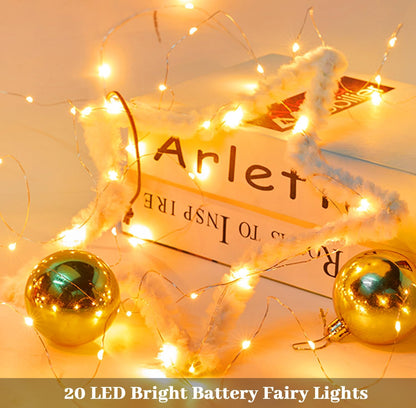 Yiaht 12-Pack Battery Operated Fairy String Lights - 7 Feet, 20 LED, Waterproof Silver Wire for Bedroom & Party Decor