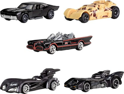 Hot Wheels Die-Cast Toy Cars - Set of 5 Batman 85th Anniversary Batmobile Replicas in Commemorative Packaging