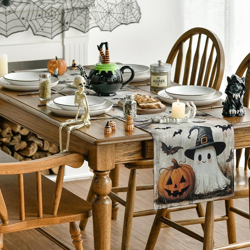 Brown 13x72 Inch Halloween Table Runner – Artoid Mode 210 GSM