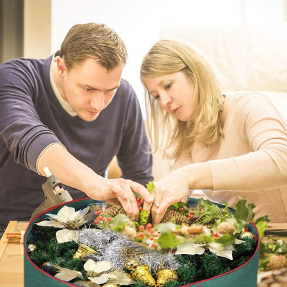 Primode Christmas Wreath Storage Bag - 30" Artificial Wreath Container - Durable 420D Oxford - 2 Pack, Green