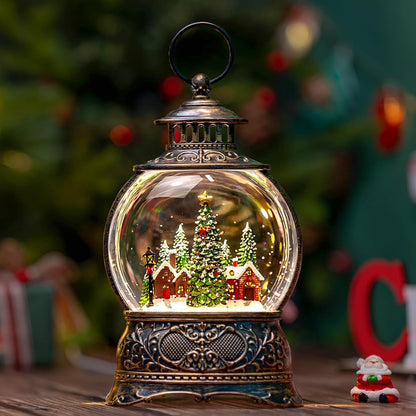 Regine Switzerland Christmas Snow Globe Lantern - Musical Water Lantern with Timer & USB/Battery Operated | Festive Decoration Gift
