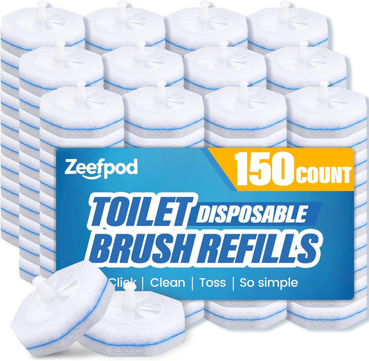 Regine Switzerland Toilet Brush Refills - Disposable Hygienic Scrubber Pads | 150 Count