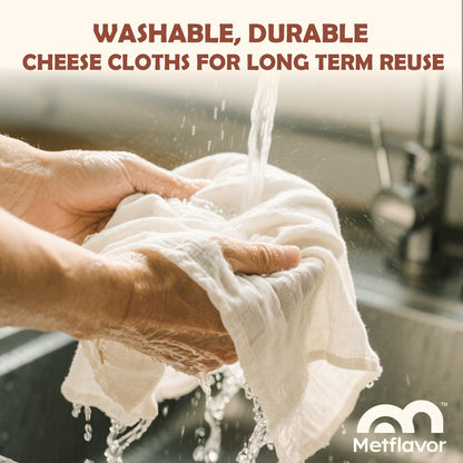 Skiennix 6Pcs Reusable Cheesecloth - Ultra-Dense 100% Unbleached Cotton Strainer, 20x20 Inch