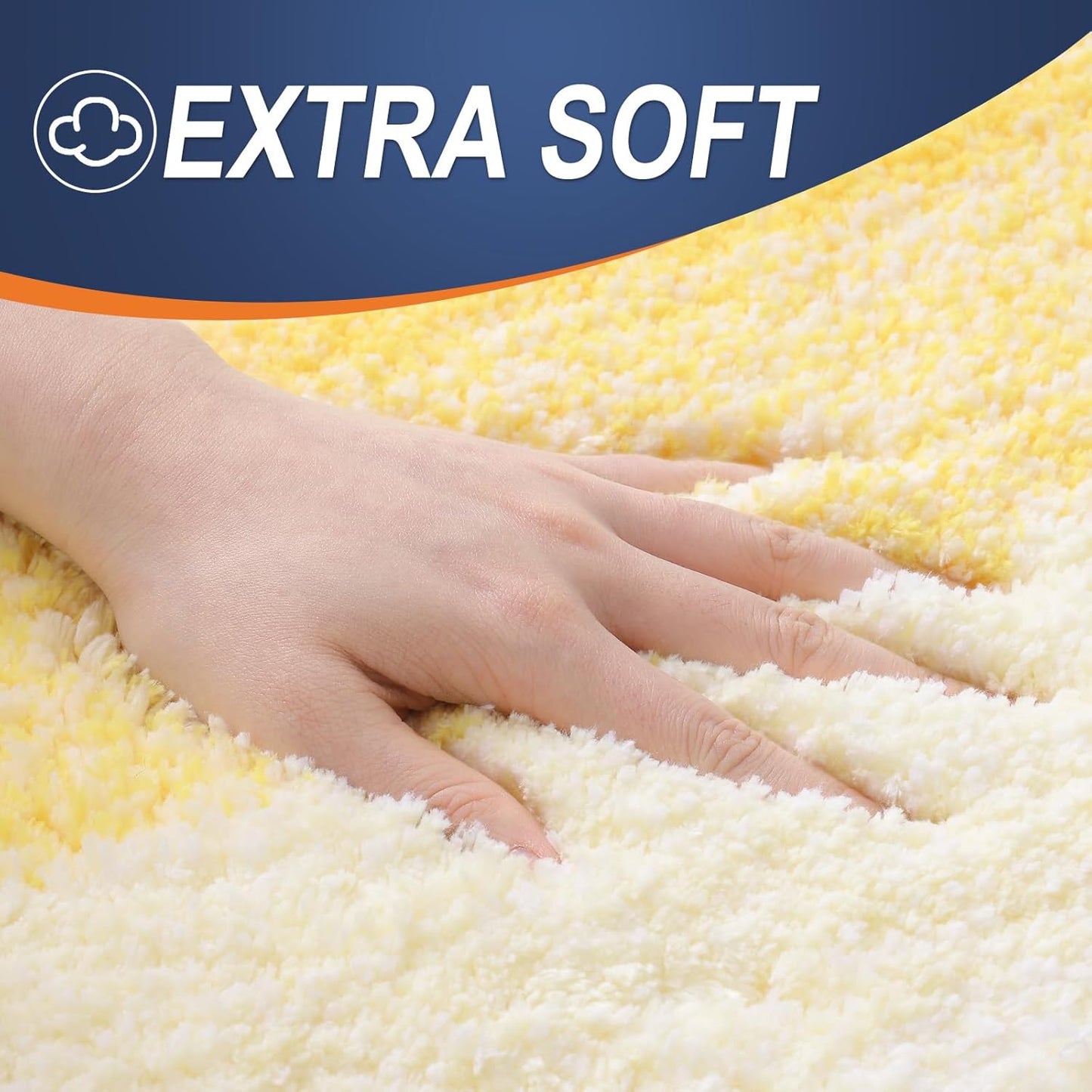 OLANLY Bathroom Runner Rug - Extra Soft Microfiber Mat, Quick Dry & Washable, 47x20 Inches, Yellow