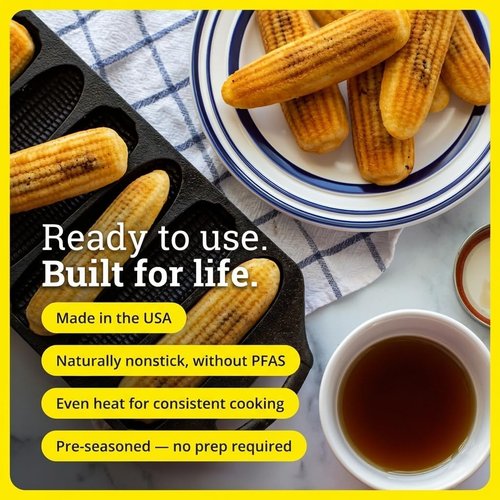 Lodge Cast Iron Cornstick Pan - Perfectly Shaped Cornbread Sticks | Durable & Versatile Cookware