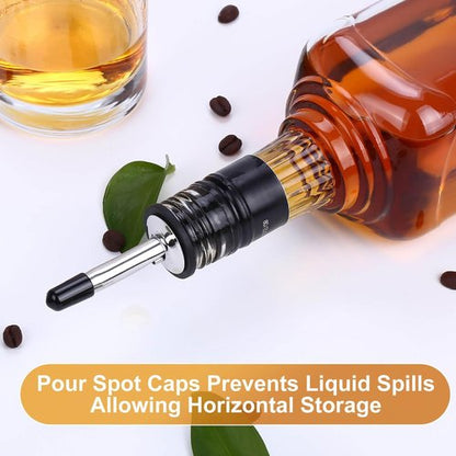 180PCS Pourers Dust Covers, Pour Spot Caps, Liquor Spout Covers, Olive Oil Liquor Bottle Pour Spout Cover, Black Rubber Pourer Cap,Wine Pourers Cover