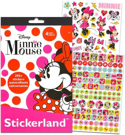Disney Minnie Mouse Twin Bedding Set - Bundle with Bedspread, Flat Sheet, Fitted Sheet, and Pillowcase, Stickers, More Bedroom Decor Set