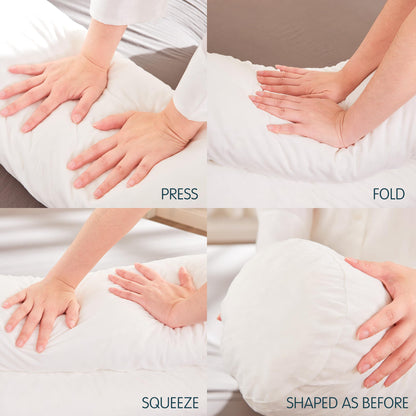 SyMax 7.8"x60" Body Pillow for Queen Bed, Memory Foam Bolster w/Removable Velvet Cover, Headboard Gap Filler Pillow, White