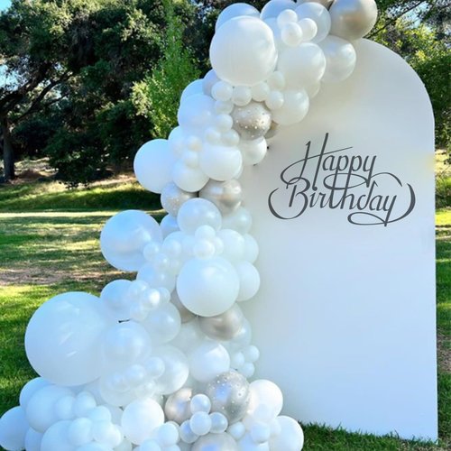 Awenztech White Balloons 12 inch, White Latex Balloons 50pcs Party Balloon for Engagement Bachelorette Bridal Shower Wedding Party Birthday Decorations