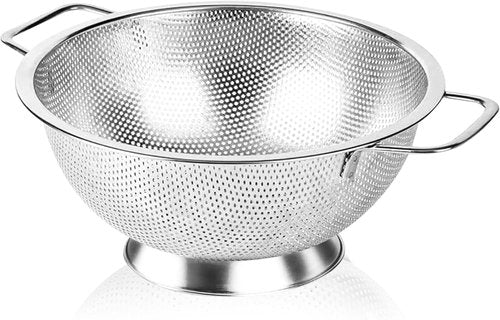 304 Stainless Steel Colander - Micro-Perforated 3-Quart Strainer | Dishwasher Safe for Pasta, Noodles, Vegetables & Fruits