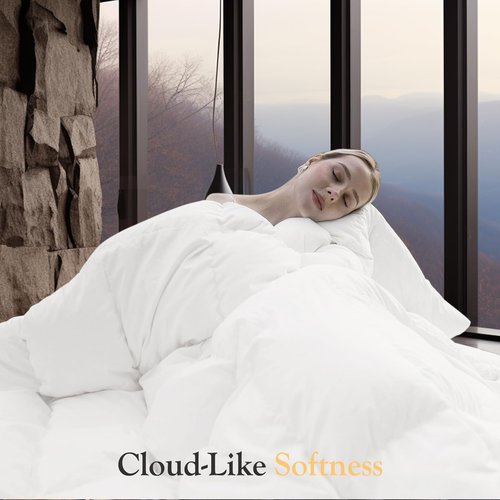 Down Fibers Comforter King Size -Ultra Soft Comforter High Fill Power Comforters,Hotel Collection Fully Duvet Insert with Corner Tabs,Expert-Crafted Even Loft(White,106x90)