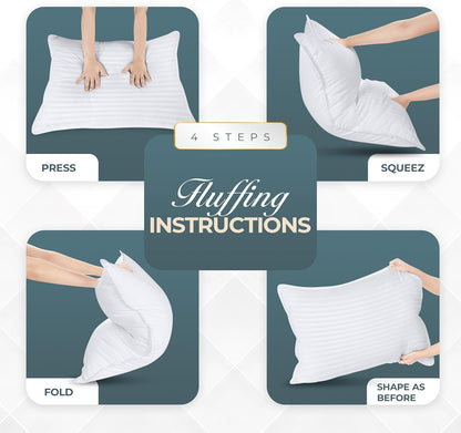 Utopia Bedding Bed Pillows - Cooling Down Alternative Set of 2 | Standard Size for All Sleep Positions