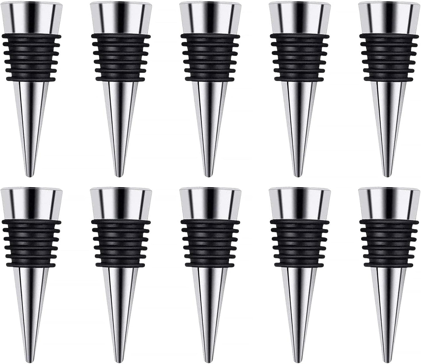 Stainless Steel Wine and Beverage Bottle Stoppers Ball Designed Wine Bottle Corks Tapered Storage Crafts Art DIY (10)