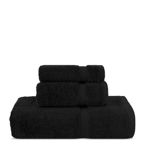 Chakir Turkish Linens | Hotel & Spa Quality 100% Cotton Premium Turkish Towels | Soft & Absorbent (3-Piece Towel Sets, Black)