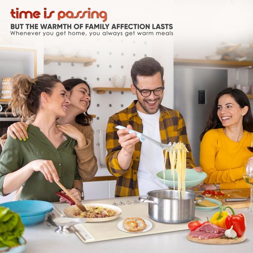 DETEIN Silicone Electric Heating Tray Foldable Food Warmer Electric Warming Tray Portable Food Warming Tray Electric Food Heating Mat Heating Pad Food Warmer Tray for Party Buffet Family Gathering