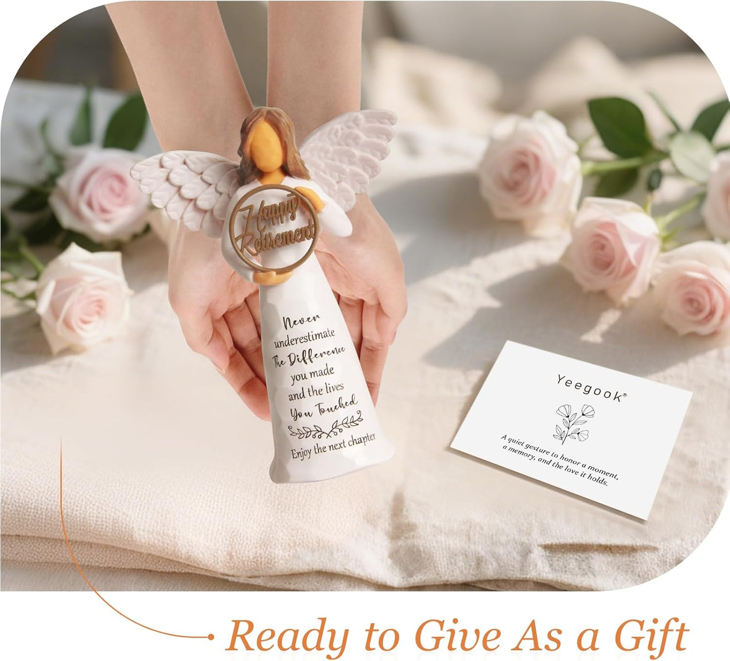 Retirement Gift for Woman, Happy Retirement Gifts for Women Men Teacher Nurse Friend Coworker, Goodbye Farewell Retired Gifts, 6" Retirement Angel Figurine