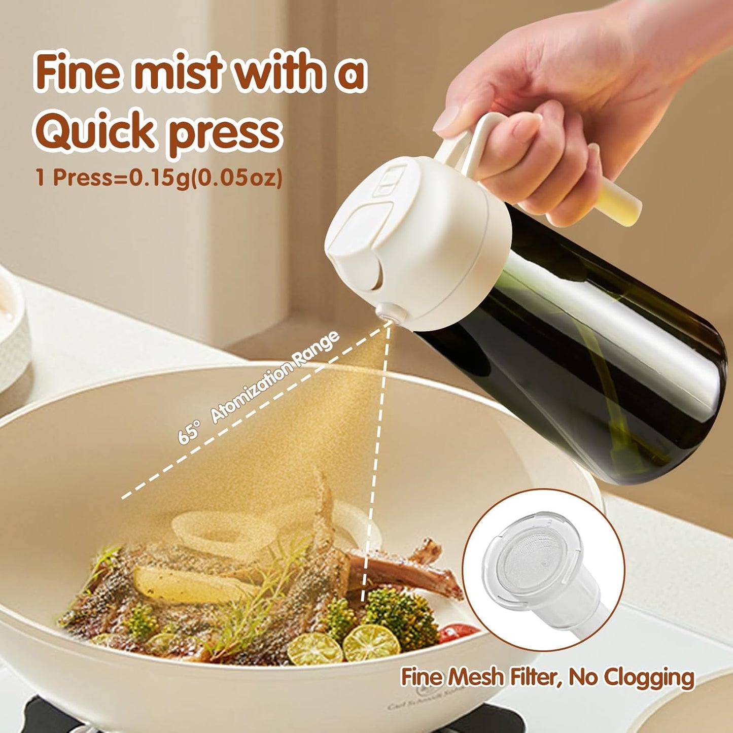 YARRAMATE Clear & Dark Green Oil Sprayer - 16oz/470ml Capacity for Easy Cooking & Grilling