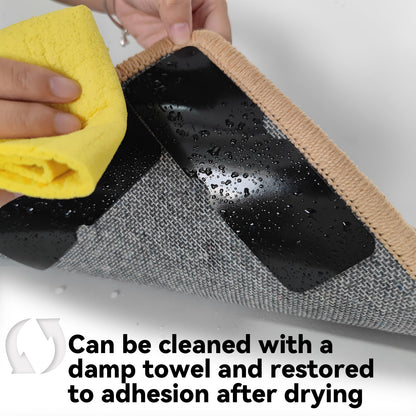 Rug Carpet Non Slip Grippers, Reusable Rug Tape, No Damaging for Hardwood Floors and Tiles, Carpet Grippers Stickers Pads for Area Rugs Corners Flat, 24Pcs