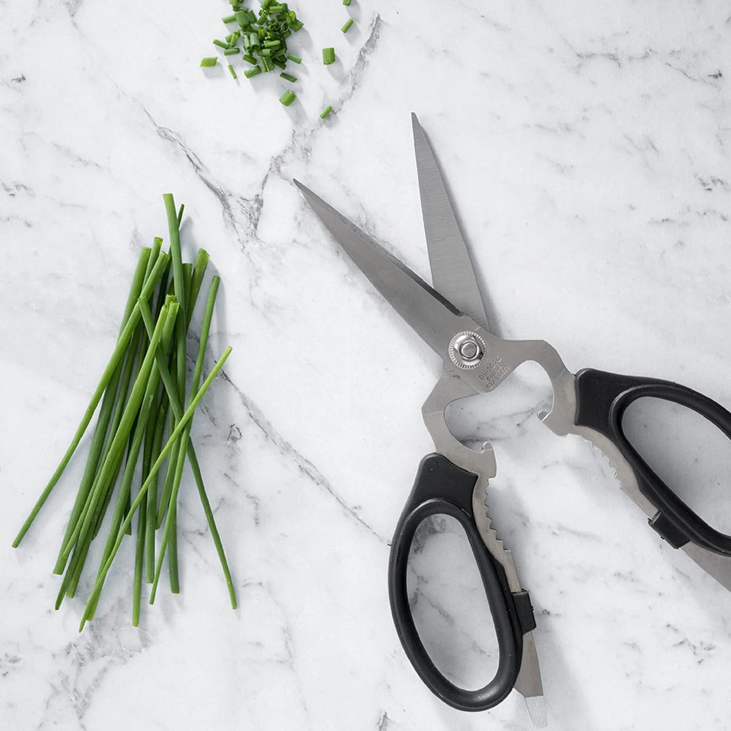 Messermeister 8-Inch Take-Apart Kitchen Scissors - Versatile Tools for Lefties & Righties | Black Finish