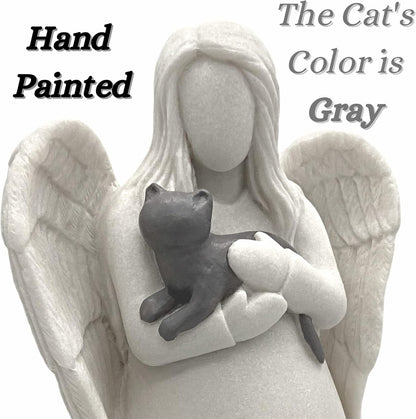 OakiWay Cat Memorial Gifts - Angel Candle Holder Figurine with Flickering LED Light | Sympathy Gifts for Cat Lovers
