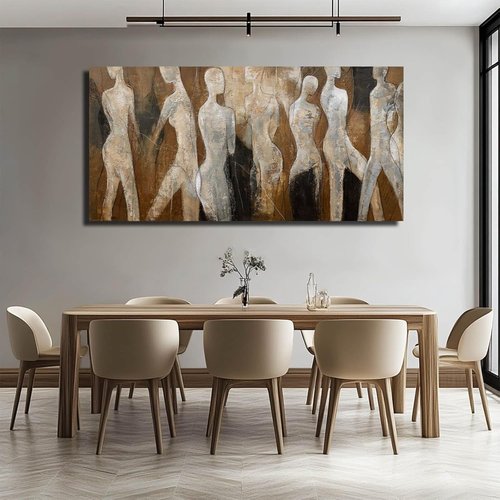 CHUDANHAO Graffiti Line Artwork - Black Abstract Wall Art for Living Room | Large 29"x58" Decor