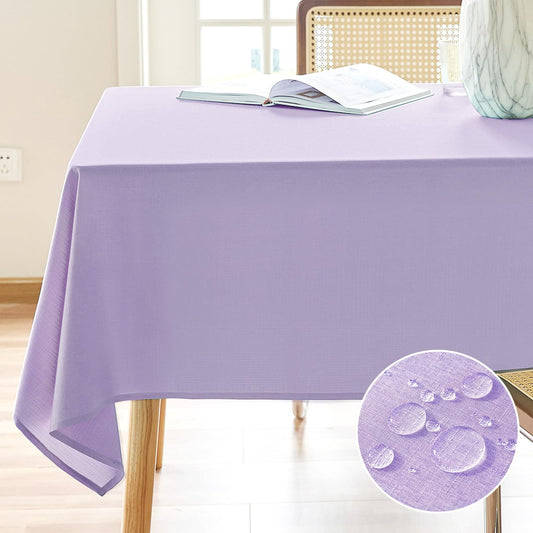 AUSSPVOCT Textured Linen Tablecloth Rectangle 52x70 Water Resistant Spill-Proof Wipeable PurpleTable Cloth Wrinkle Free Fabric Dining Table Cover for Birthday Party Farmhouse Wedding Tablecloths