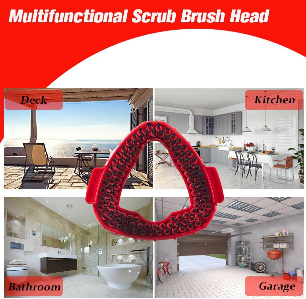 ANREKEYH Scrub Brush - Triangle Floor Scrubber Mop Replacement Head for O-Cedar EasyWring | Ideal for Kitchen, Deck, Bathroom