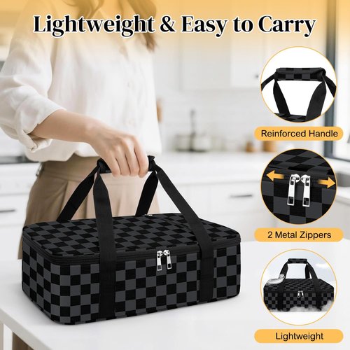 Coobiiya Insulated Casserole Carrier - Keeps Food Hot or Cold | Portable Tote Fits 9" x 13" Dish
