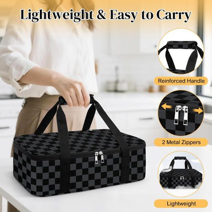 Coobiiya Insulated Casserole Carrier - Keeps Food Hot or Cold | Portable Tote Fits 9" x 13" Dish