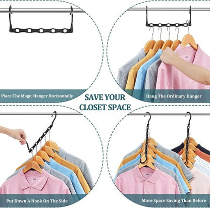 AMKUFO Closet Organizers - 12 Pack Space-Saving Hangers for Efficient Closet Organization | Ideal for Dorms & Small Apartments