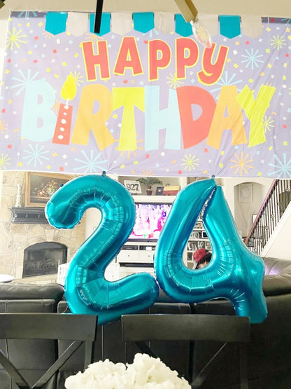 Skiennix 40-Inch Balloon Numbers - Light Blue 5th Birthday & Wedding Party Decorations