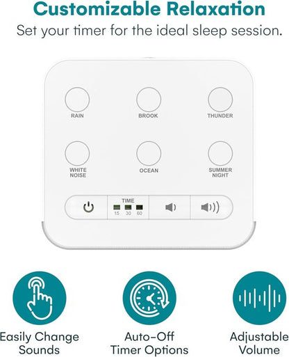 Big Red Rooster Sleep Sound Machine - Portable White Noise Device for Kids & Babies | Rain & Nature Sounds - 4x4x3 in