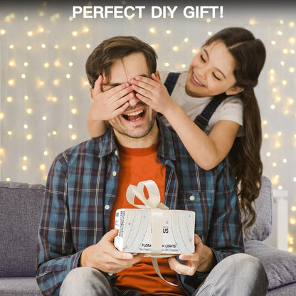 Suddus DIY Curtain Lights Kit - 200 LED Fairy String Lights with 3D Butterflies & Silk Flowers | Remote Control, 8 Modes, USB Powered, 6.5x6.5ft Warm White