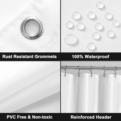 Barossa Design White Shower Curtain Liner - Premium PEVA, BPA & PVC Free, No Chemical Smell, Lightweight Shower Curtain with 3 Magnets, Metal Grommets - White, Standard Size
