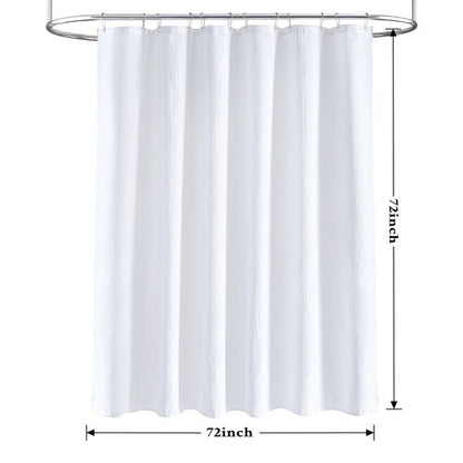 Tititex Solid White Cloth Fabric Shower Curtain Liner with 2 Magnets - Texture Pressure Bubble Soft Hotel Quality Waterproof Shower Liner, Light-Weight & Machine Washable 72x72 inch