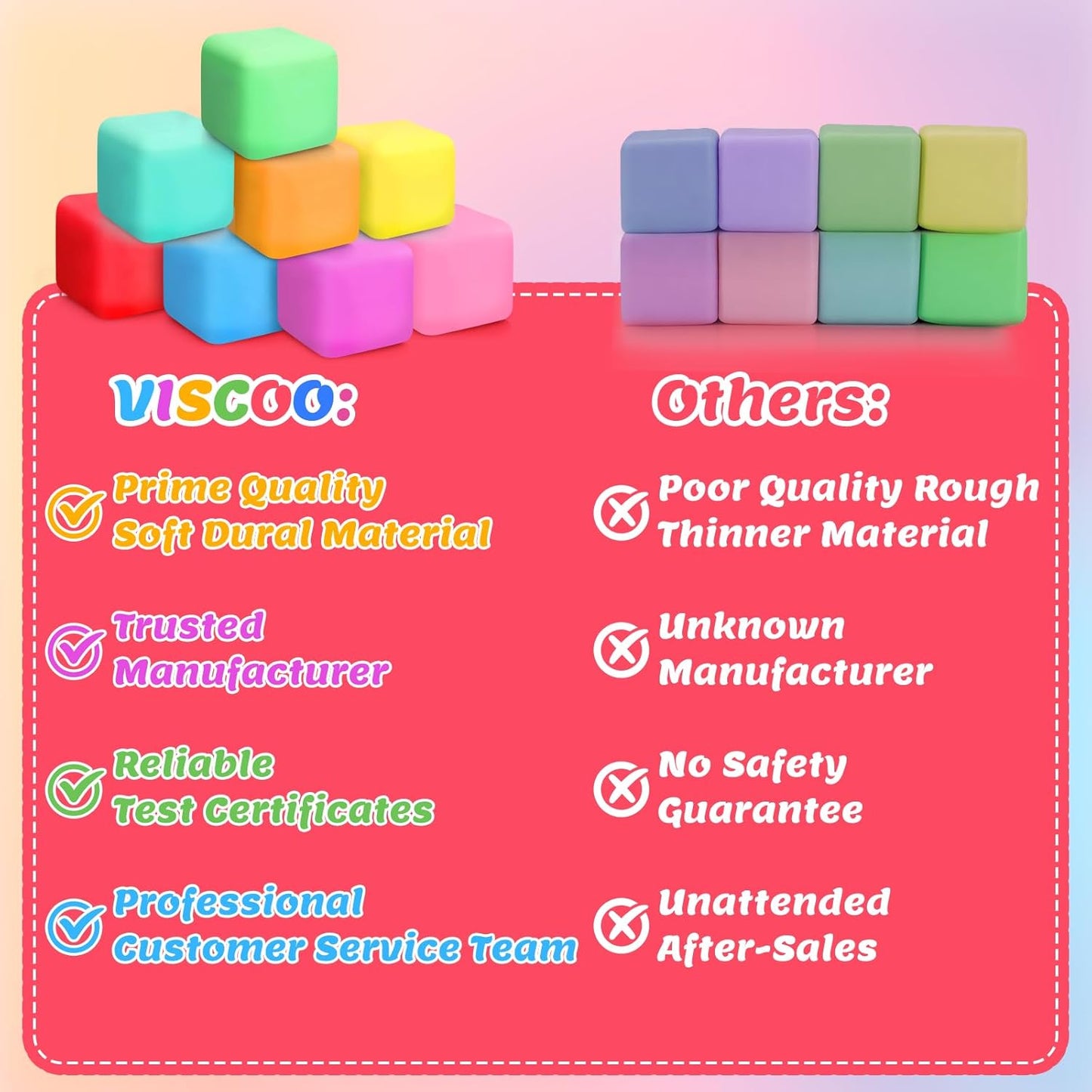 Skiennix 12 Pack Stress Cube Set - Slow Rising Squishy Fidget Toys for Anxiety Relief | Ideal for Kids & Adults
