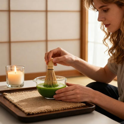 Britegleam Glass Matcha Bowl With Spout,Textured Glass Chawan Matcha Green Tea Whisk Bowls,Clear Japanese Style Cute Salad Mixing Bowl