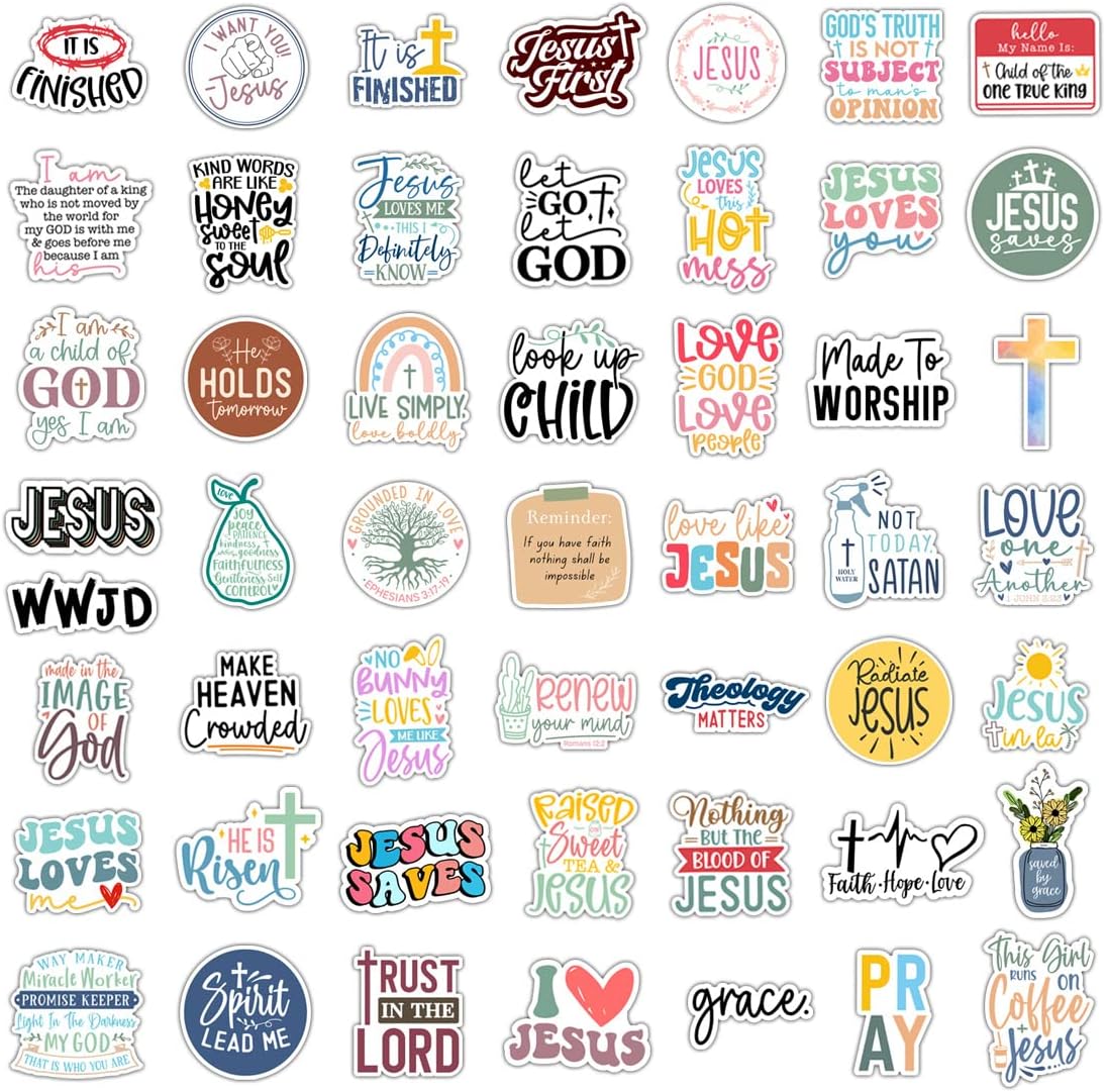 Skiennix 100 Pack Christian Stickers - Waterproof Vinyl Bible Verse Designs for Kids & Teens