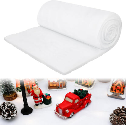 Snow Blanket - 3x8 FT Thick Artificial Christmas Snow Blanket for Holiday Displays & Decorations