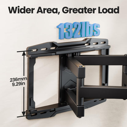 USX STAR Full Motion TV Wall Mount Bracket - Fits 37-90 Inch TVs, Swivel & Tilt, Max VESA 600x400mm, Holds 132lbs