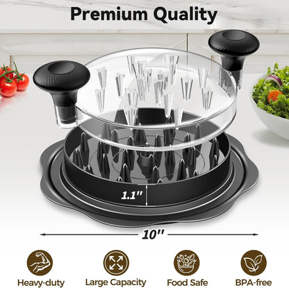Ukeetap 10" Pro Chicken Shredder Tool - BPA-Free, Ergonomic Design, Anti-Slip Base | Black