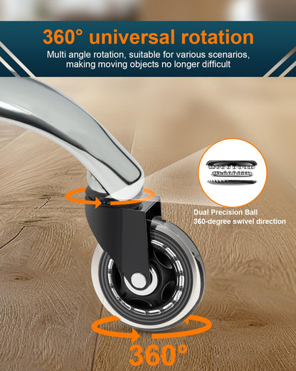 RidRed Office Chair Wheels - Heavy-Duty 3 Inch Rubber Casters - Universal Fit, Noise-Free, Ideal for All Floors (Set of 5)