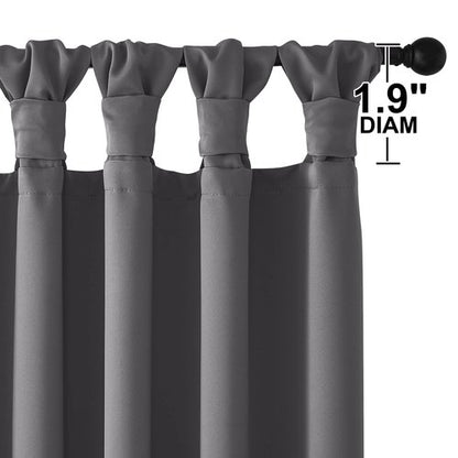 NICETOWN Twisted Tab Top Blackout Curtains Panels for Bedroom, Modern Home Decoration Noise Reducing Thermal Insulated Blackout Window Drapes 84 inches Long for Patio (2 Panels, 52 inches Wide, Gray)